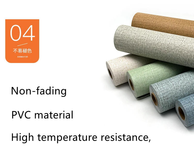 Description Picture 6 of itemImitation Linen Wallpaper Self-adhesive Household Wall Stickers Linen Pattern Self-adhesive Wallpaper Thickened Waterproof Stick