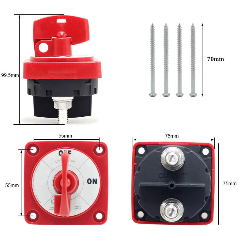 Description Picture 3 of itemBlue Sea Systems 6004 m-Series Battery Switch ON/OFF Locking, Red