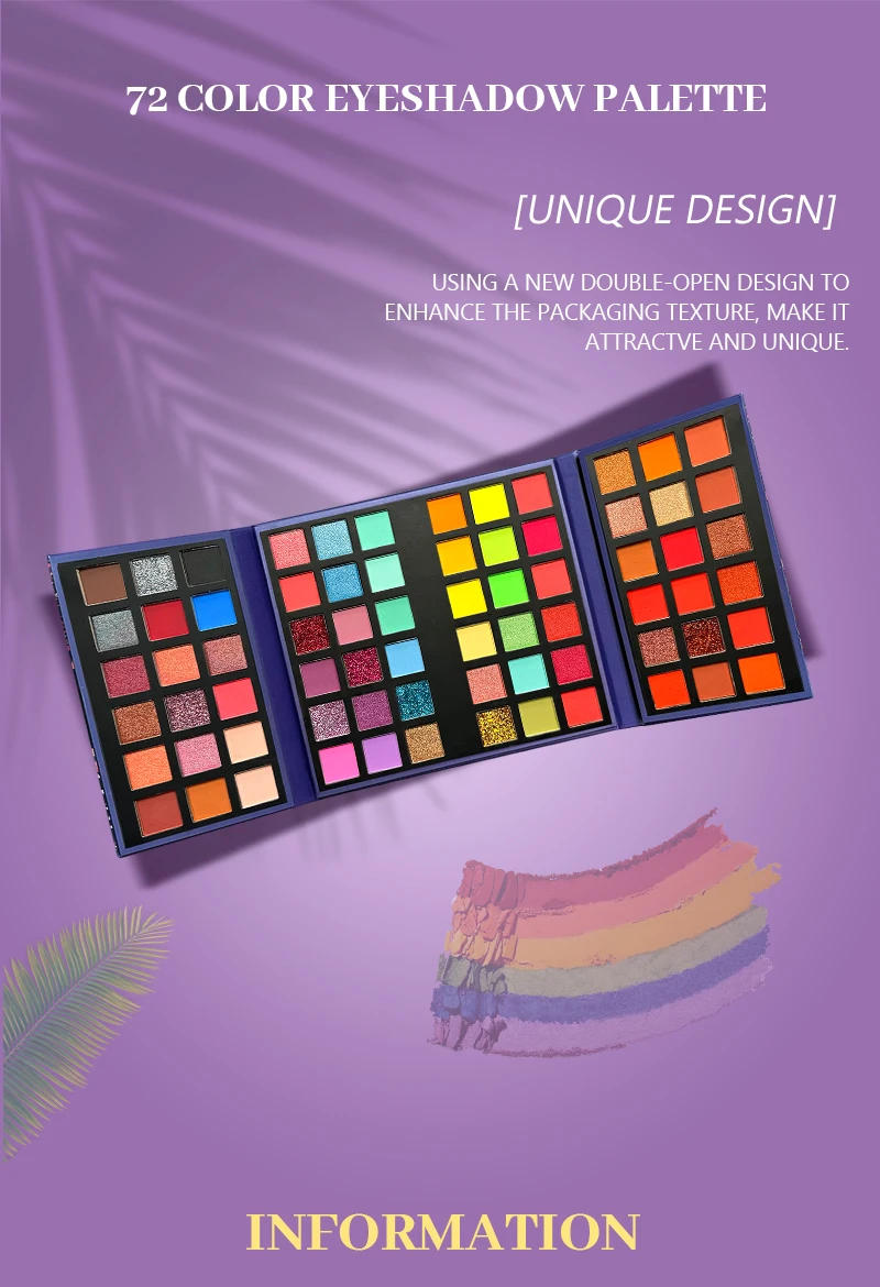 Description Picture 5 of item72 Color Eyeshadow Palette Color Board Shimmer Matte Nude Natural All In One, Carnival/Mardi Gras/Masquerade Makeup Cosmetics