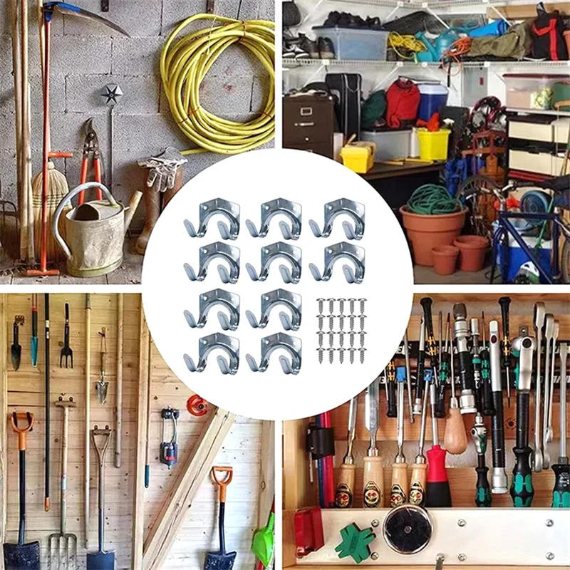 Description Picture 3 of item5Pcs Wall Hooks Metal Hanger With Screws Hang On The Wall Storage Organizers Tool Garden Bracket Rack Holder Home And Kitchen