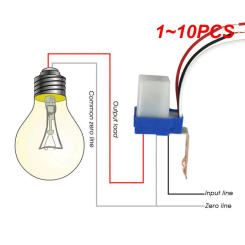 1~10PCS Automatic On Off Photocell Street Lamps Light Switch Controller DC 220V 50-60Hz 10A Photo Control Photoswitch Sensor