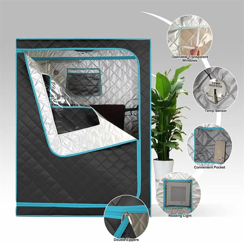 Description Picture 6 of itemFull Size Far Infrared Sauna Two Person Home SPA 110V 1 or 2 Person Privacy Indoor Saunas for Relaxation Detox