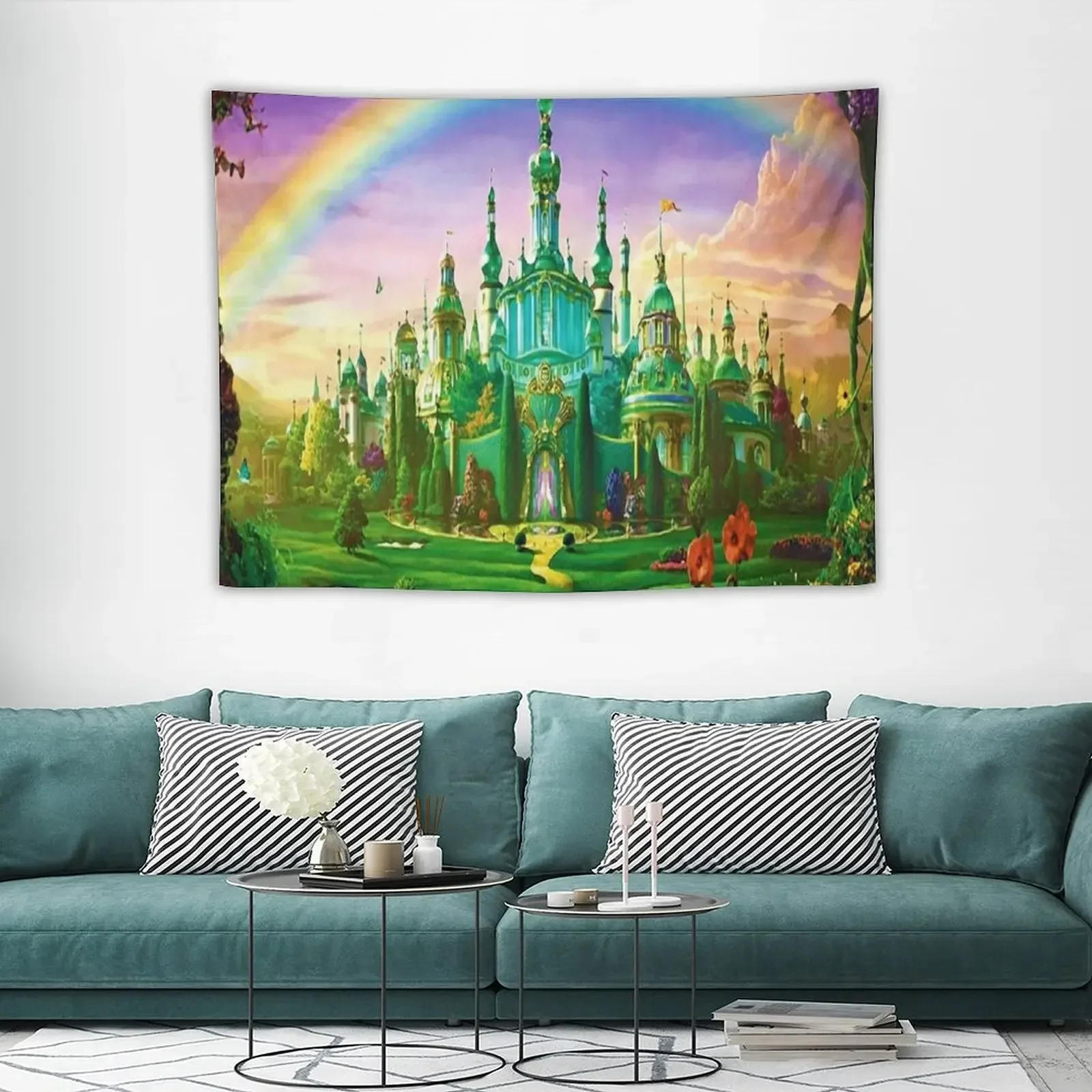 Description Picture 4 of itememerald city wizard oz print digital art edit mysticladyartmask Tapestry Room Decorations Aesthetics Tapestry
