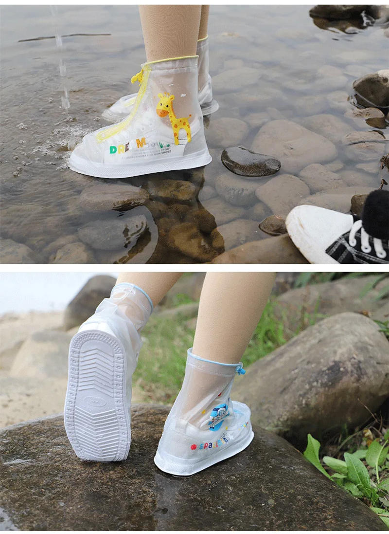 Description Picture 3 of itemWaterproof Shoe Cover Kids Shoes Protectors Rain Boots For Indoor Outdoor Rainy Reusable Quality Non-slip Children Shoe Cover