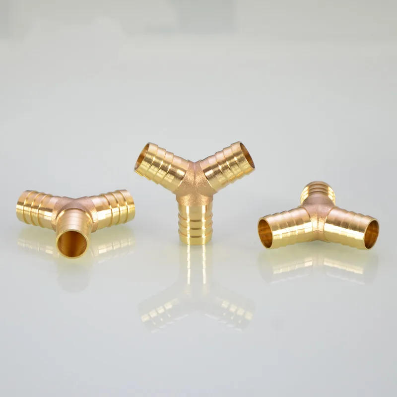 Description Picture 4 of item1PC Brass Barb Pipe Fitting Y Type 3 way tee connector For 4mm 5mm 6mm 8mm 10/12/14/16/19/25mm hose copper Pagoda Tube Fittings