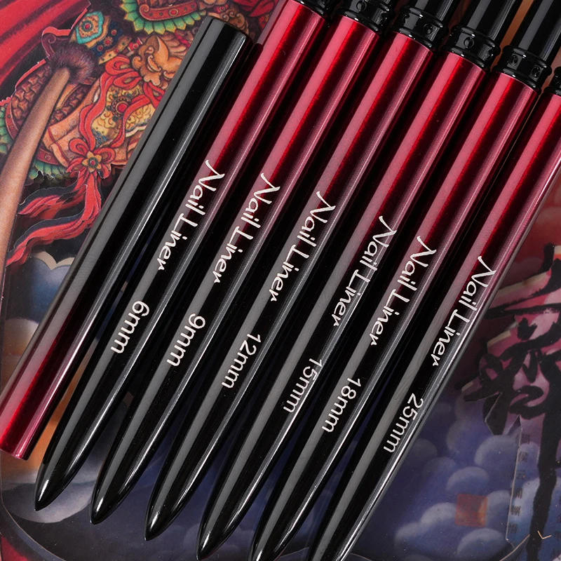 Description Picture 4 of item6/9/12/15/18/25mm Nail Liner Brush Handle Nail Art Pen Brush Drawing Lines Stripe Painting Flower Pen Nail Art Manicure Tools