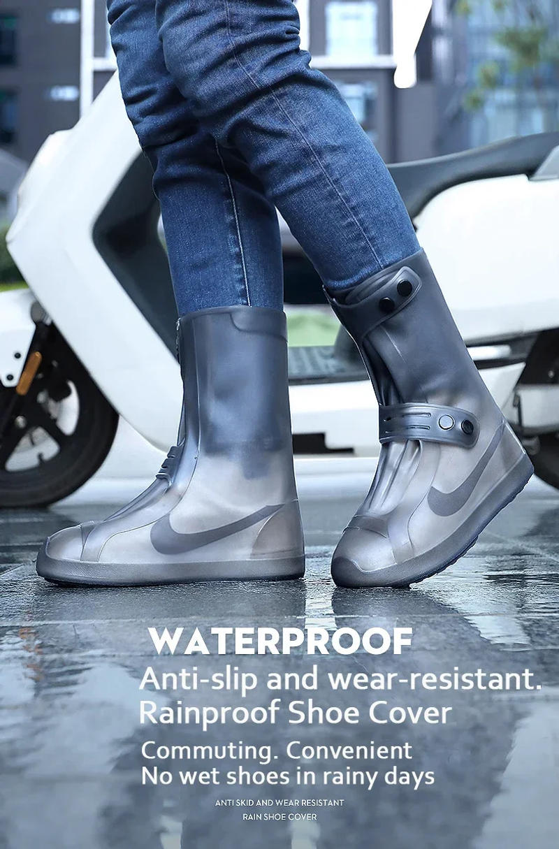Description Picture 3 of itemRain Boot Covers Waterproof Anti Slip Shoe Cover Cubre Zapatos Para La Lluvia De Silicona Cubierta Ipermeable Para Lluvia XXL