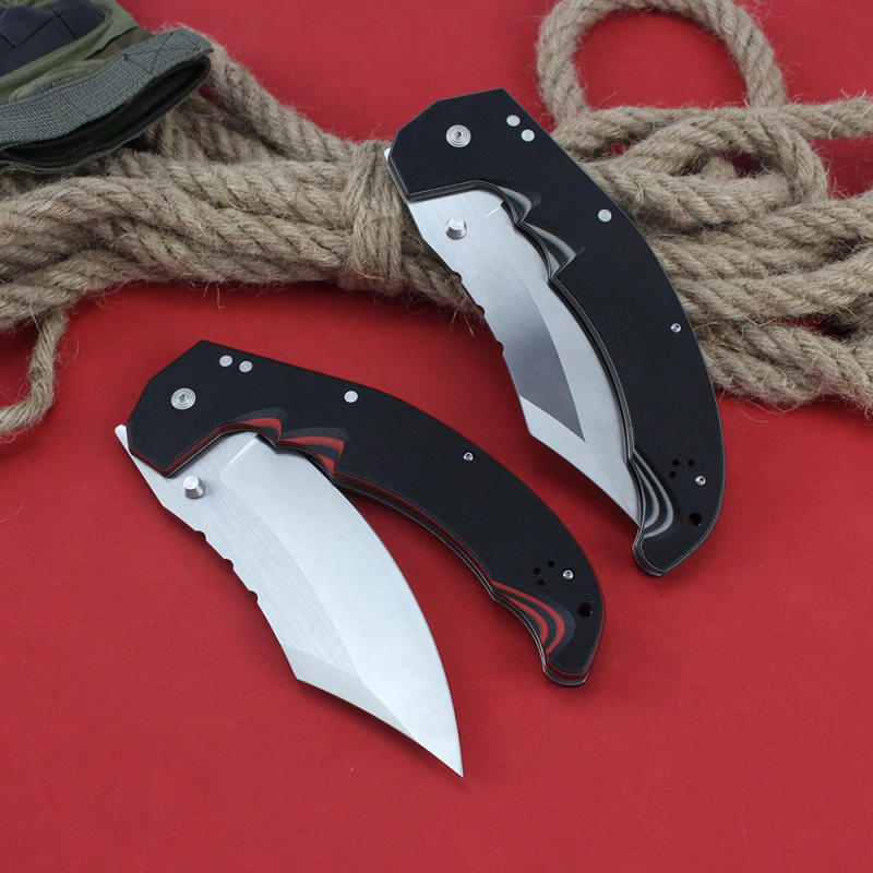 Description Picture 6 of itemNEW Cold Large MAYHEM knives Aus10A Steel Twotone G10 Folding knife EDC Multipurpose Outdoor Survival Hunting Tanto Pocket Knife