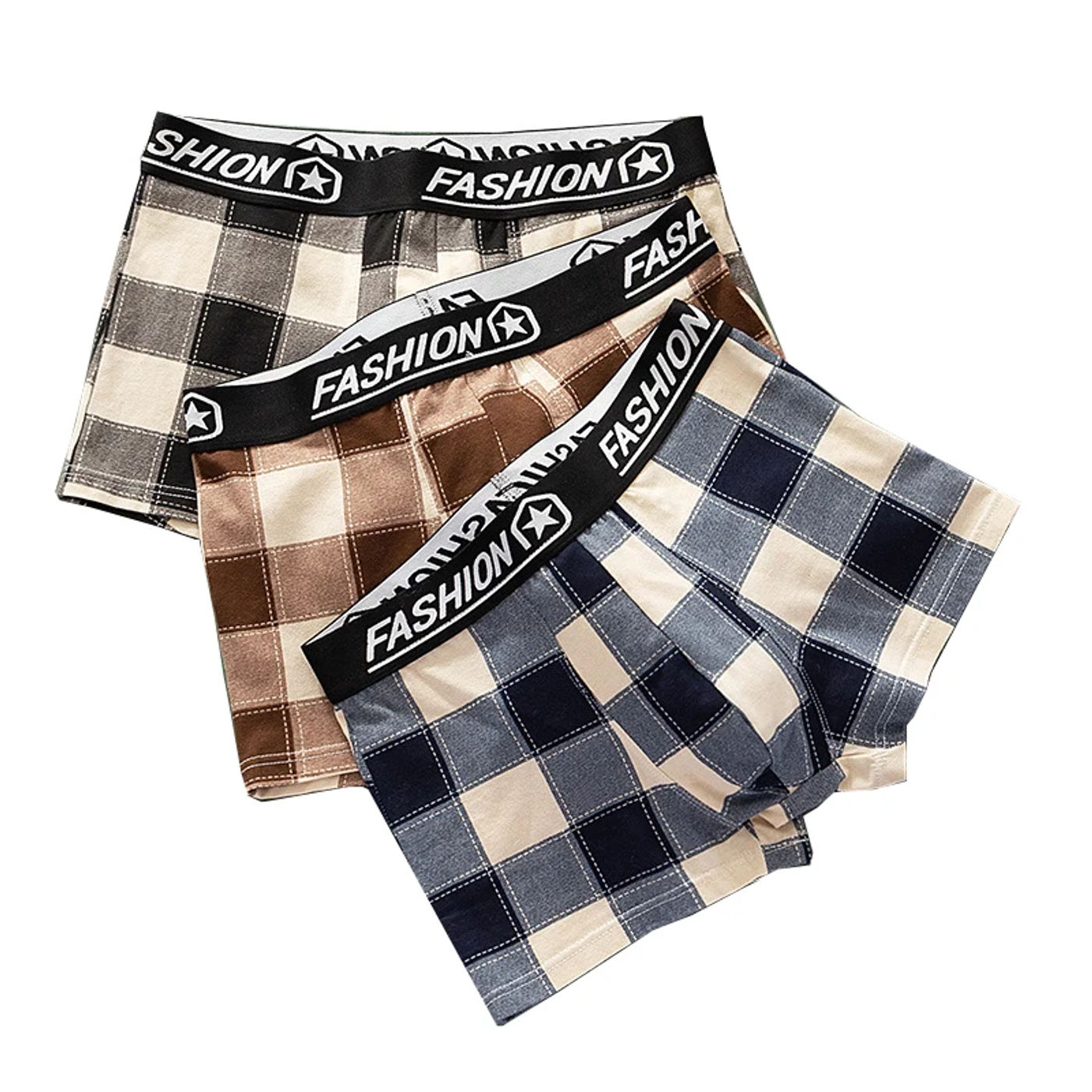 Description Picture 4 of item4pcs Men's Underwear New Style Men Boxer Shorts Fashion Men Panites Plus Size Underwear Summer Sexy Breathable Plaid Underpants