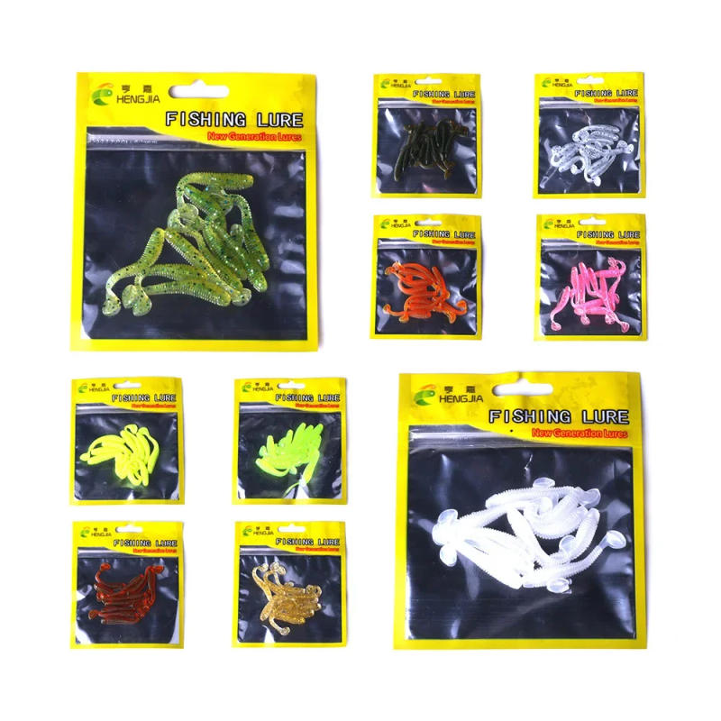 Description Picture 3 of itemFishing Lure Soft Tail Bait Set Grub Worm Swimbaits Silicone Wobblers Pesca Bass Carp Fishing Tackle Random Color 50/100Pcs