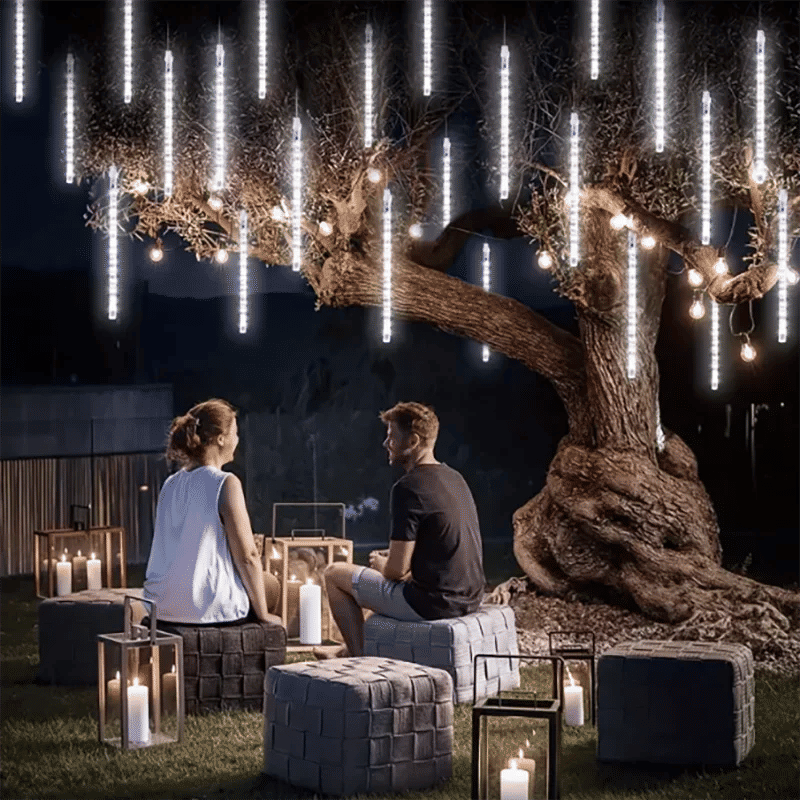 Description Picture 2 of item1/2/3/4 Set Meteor Shower Rain String Lights Garden Outdoor Street Garlands Fairy Lights for Christmas Tree Decorations navidad