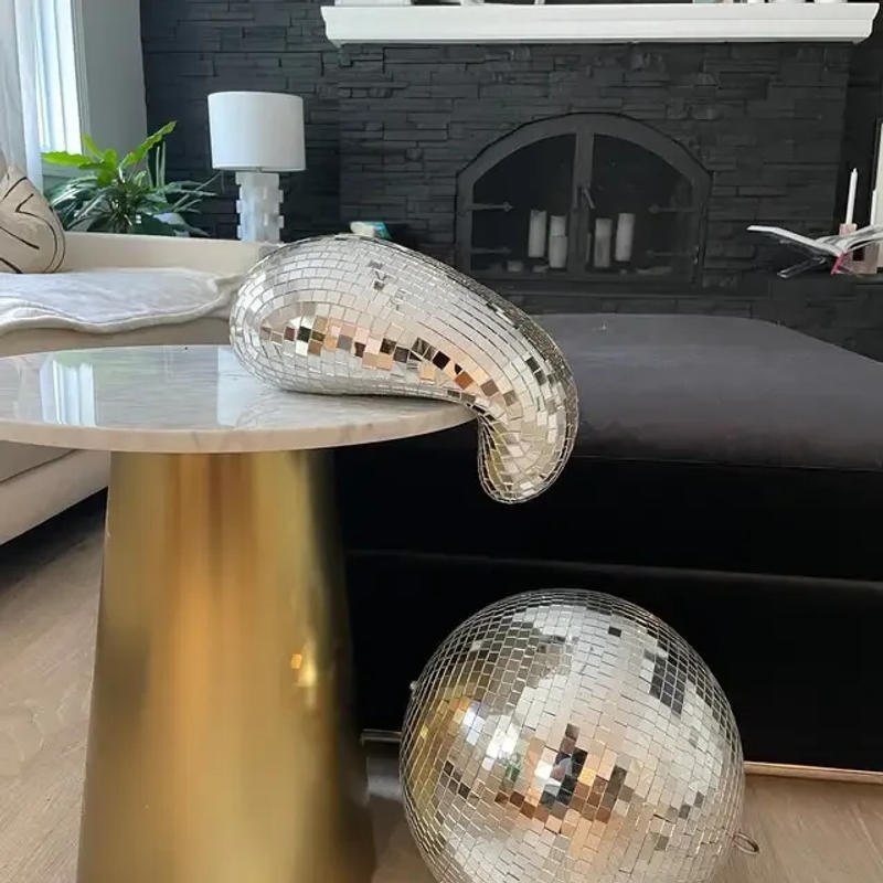 Description Picture 5 of itemDecor Crafts Melted Disco Ball Sculpture Wall Art Home Decor Table Decor Sculpture Disco Drip Maximalist Home Sparkle Mirror