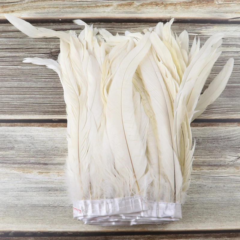 Description Picture 6 of item25-30 CM Rooster Feathers Trims Fringe Dyed Colorful Natural Cock Feather Ribbon for Party Costume Clothing Headdres Decoration