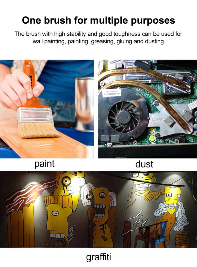 Description Picture 4 of itemHome Improvement Wall Paint Brush PET Soft Bristle Durable Cleaning Brush ABS Handle Home Decoration Oil Painting Brush Tools