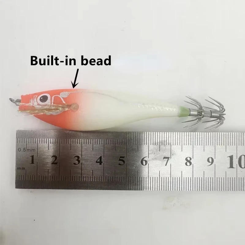 Description Picture 5 of item1PCS Luminous Fishing Lure Squid Jig Hook Octopus Shrimp Cuttlefish Crankbait Floating Fishing Hard Bait Wobblers Swimbait Pesca