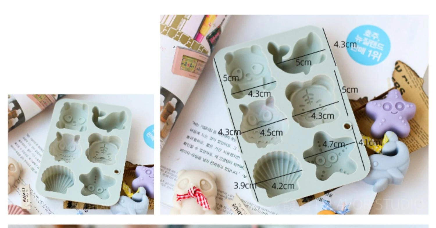 Description Picture 3 of itemDiy Scented Soap Mold Spread Incense Stone Plaster Ornaments Silicone Mold Cute Zoo Panda Tiger Silicone Mold