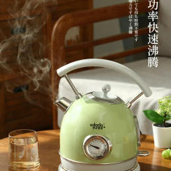 220V Vintage Electric Water Kettle with Large Capacity Stainless Steel Interior