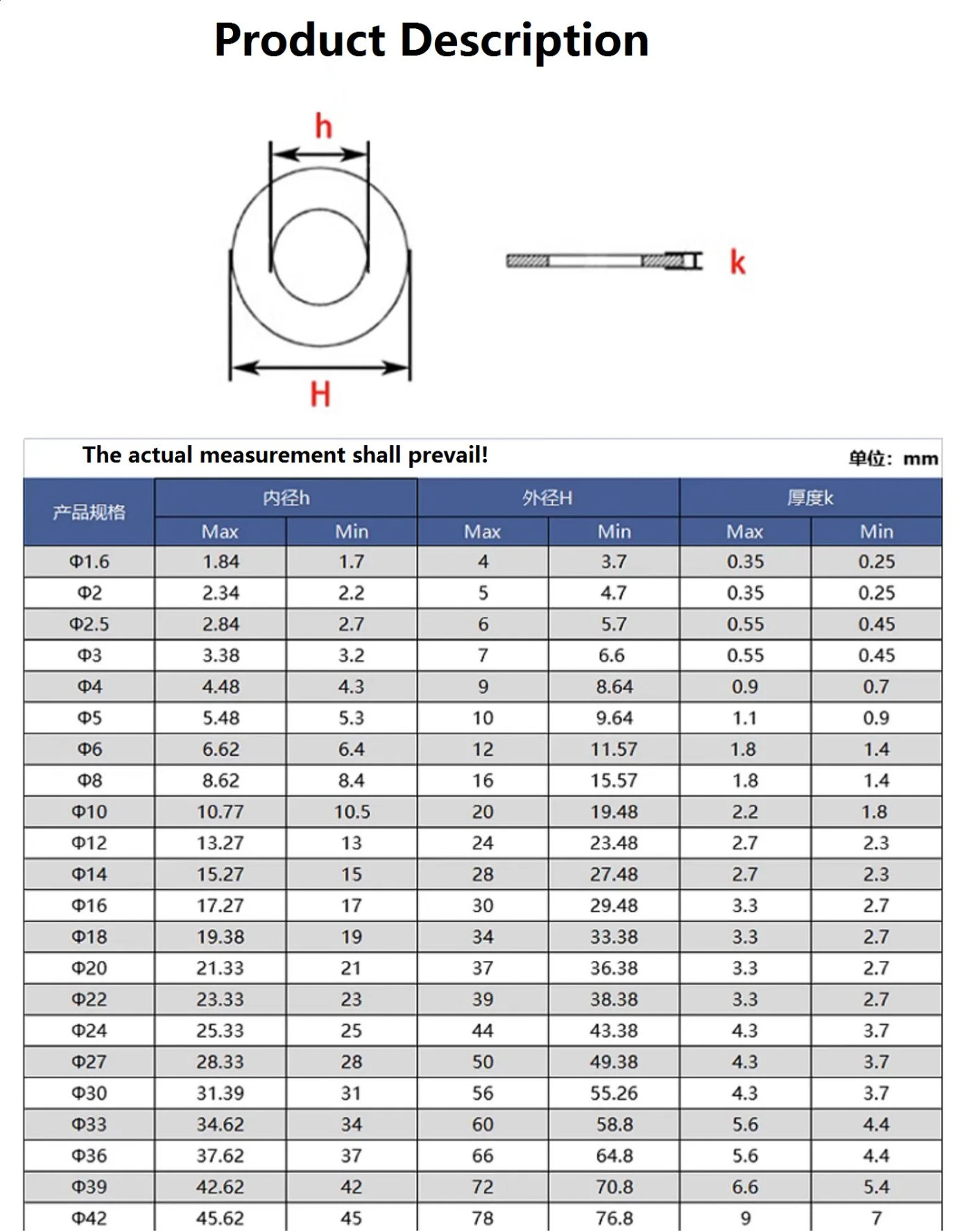 Description Picture 4 of item2/5/10PCS Titanium Alloy Flat Washer Circular Gasket Meson for Bicycle Motorcycle DIN125 M3 M4 M5 M6 M8 M10 M12 TC4 GR5