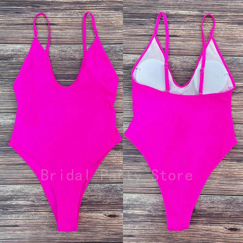 Description Picture 2 of itemSexy Padded One Piece Swimsuit Women Swimwear Solid Bathing Suit monokini Swimming Suit Summer Swim Suit maillot de bain femme