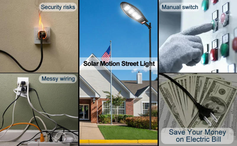 Description Picture 2 of itemSuper Bright 804 LED Solar Lights Outdoor Street Lamp Sunlight 3 modes IPX68 Waterproof Garden Lighting With Smart Motion Sensor