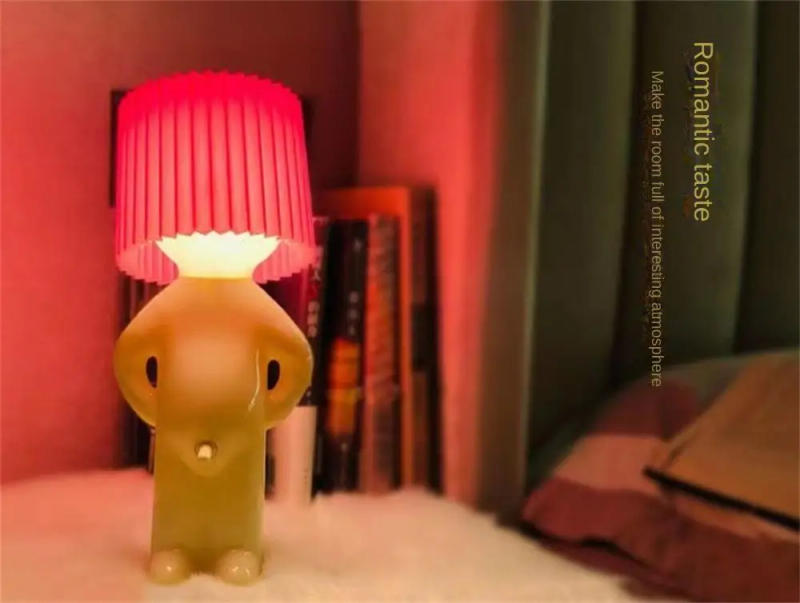 Description Picture 2 of itemClaeted Naughty Boy Creative Table Lamp Unique LED Pleats Reading Lighting Bedroom Bedside Night Light Children's Gift