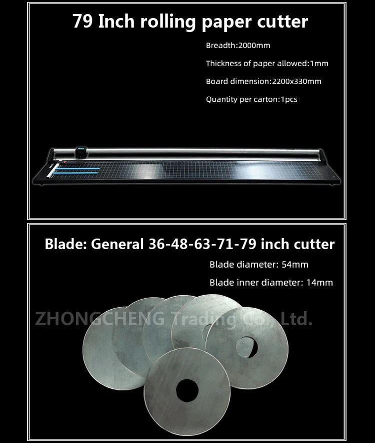Description Picture 6 of item71 inch Rolling Paper Cutter Paper Trimmer Manual Paper Cutting paper cutt1 meter 8 paper cutter iron plate