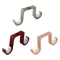 Aluminum Alloy Double Curtain Rod Brackets Window Hardware Holder Home Decorations Top Mounted Easy to Install Dropship