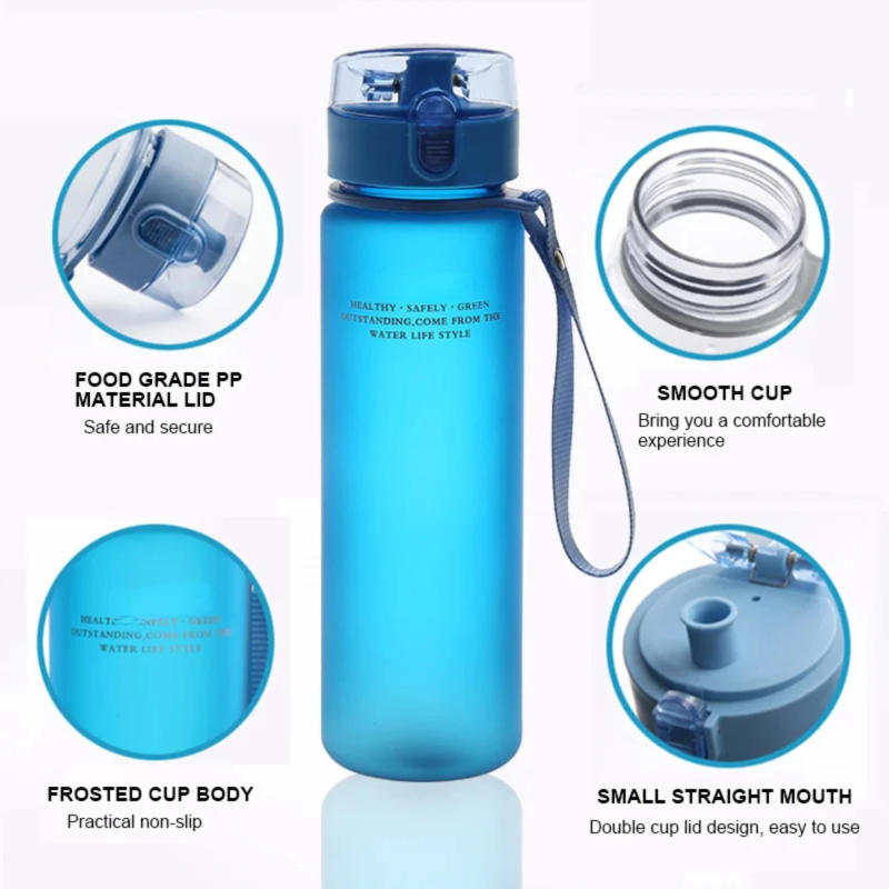 Description Picture 3 of item560ml High Quality Water Bottle Outdoor Sport Leak Proof Seal  School Water Bottles   Drinkware BPA Free