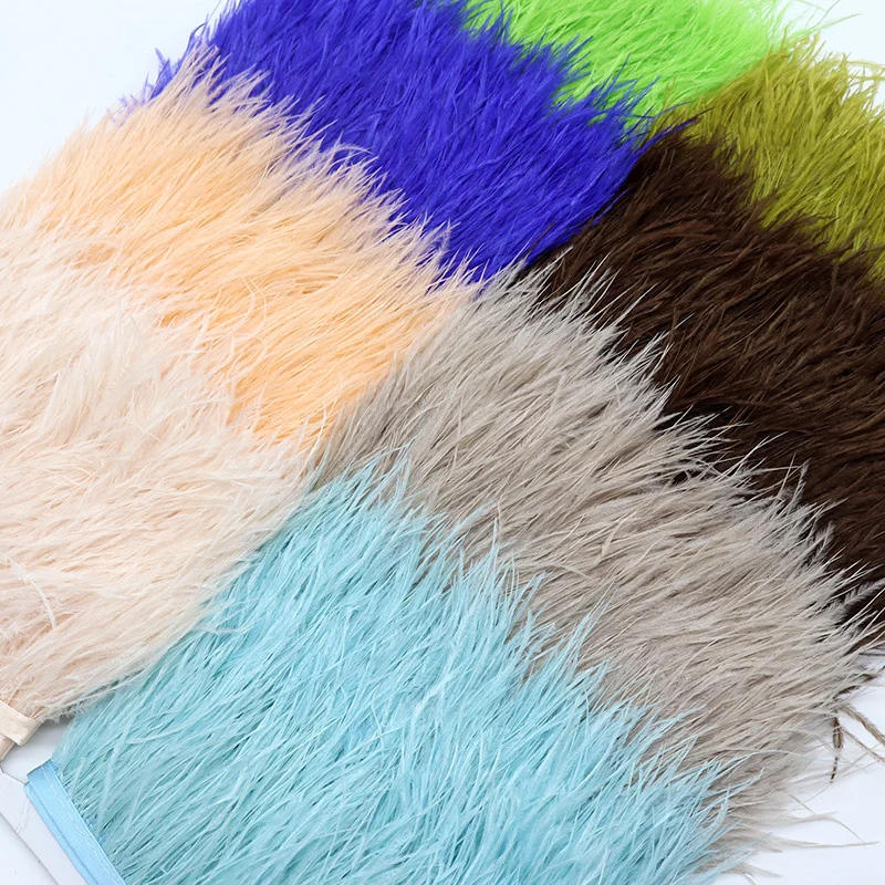 Description Picture 2 of item1M 8-10cm white feathers ostrich plume trim wedding crafts DIY natural feather ribbon sewing party handmade headdress carnival