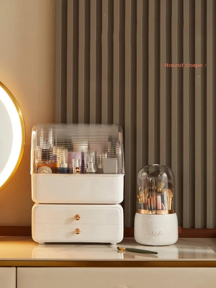 Description Picture 5 of item360Â° Rotating Makeup Brushes Holder Portable Desktop Makeup Organizer Cosmetic Storage Box Make Up Tools Jewelry Container