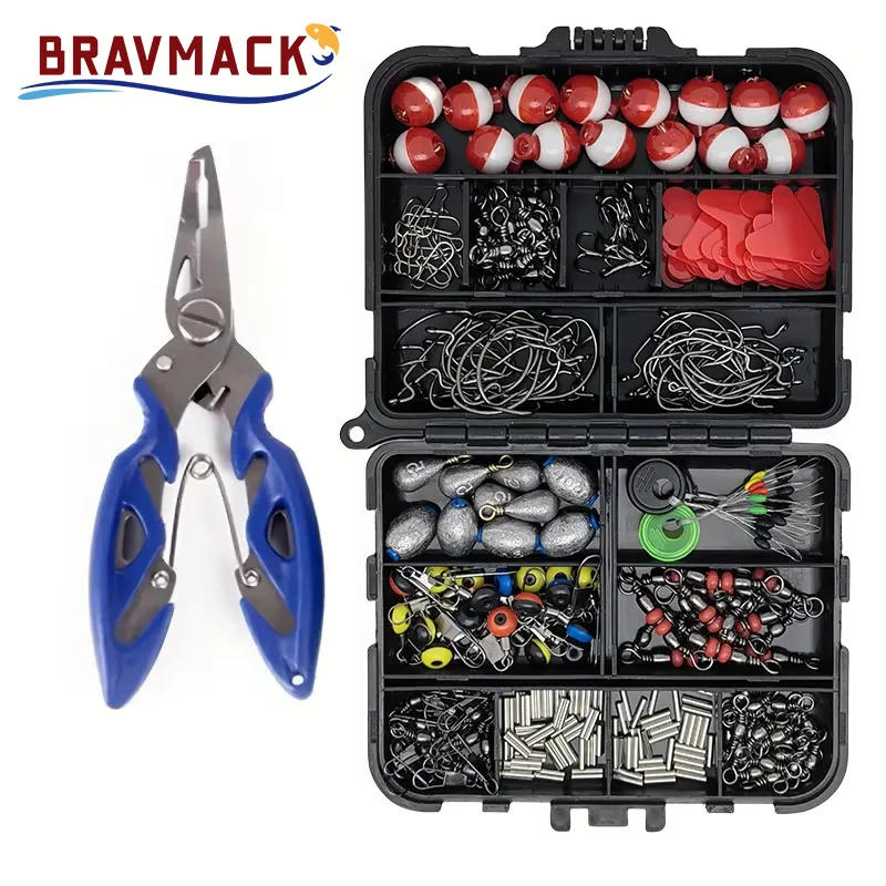 Description Picture 2 of item263pcs/box Fishing Accessories Set plus a pair of lure cutter spherical float treble hook offset hook egg snap leader swivel dro