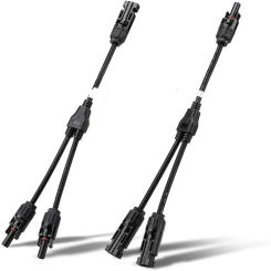 1 Pair Solar Connectors Y Branch Parallel Adapter Cable Wire Plug Tool Kit for Solar Panel Waterproof Connect Wire for Solar