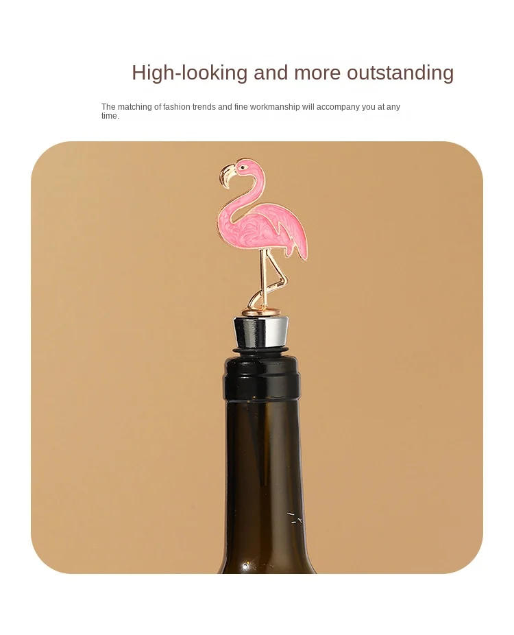 Description Picture 3 of itemBar Accessories Home Bars Flamingo Letter Shape Bottle Stoppers Wine Plug Home Bar Bottle Decor Crafts Resin Wine Stopper Keeper