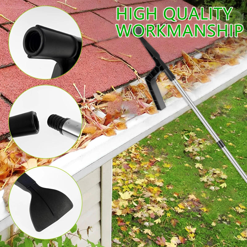 Description Picture 2 of itemGutter Cleaning Tool with 70.8in Splicing Pole Handle Portable Gutter Cleaning Brush Leaf Roofing Detachable Guard