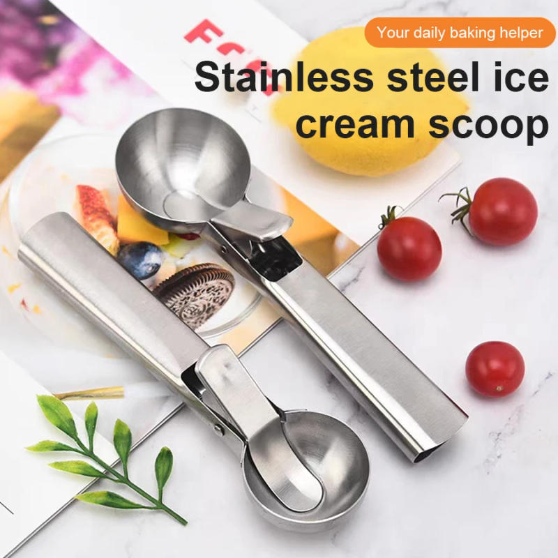 Description Picture 3 of itemStainless Steel Dual-purpose Ice Cream Scoop Ice Cream Scooper Multifunctional Fruit Scoop Kitchen Supplies