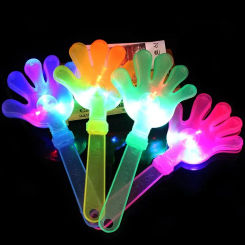 15/30pcs Glow Applause Props LED Light Clap Hands Palms Shoot Kids Light up Toy Rattle Halloween Birthday Party Wedding Supplies