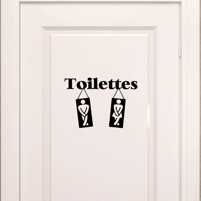 Description Picture 6 of itemFrench Toilet Male Female Door Sticker Decal Toilettes Lavatory WC Loo Bathroom Vinyl Home Decor