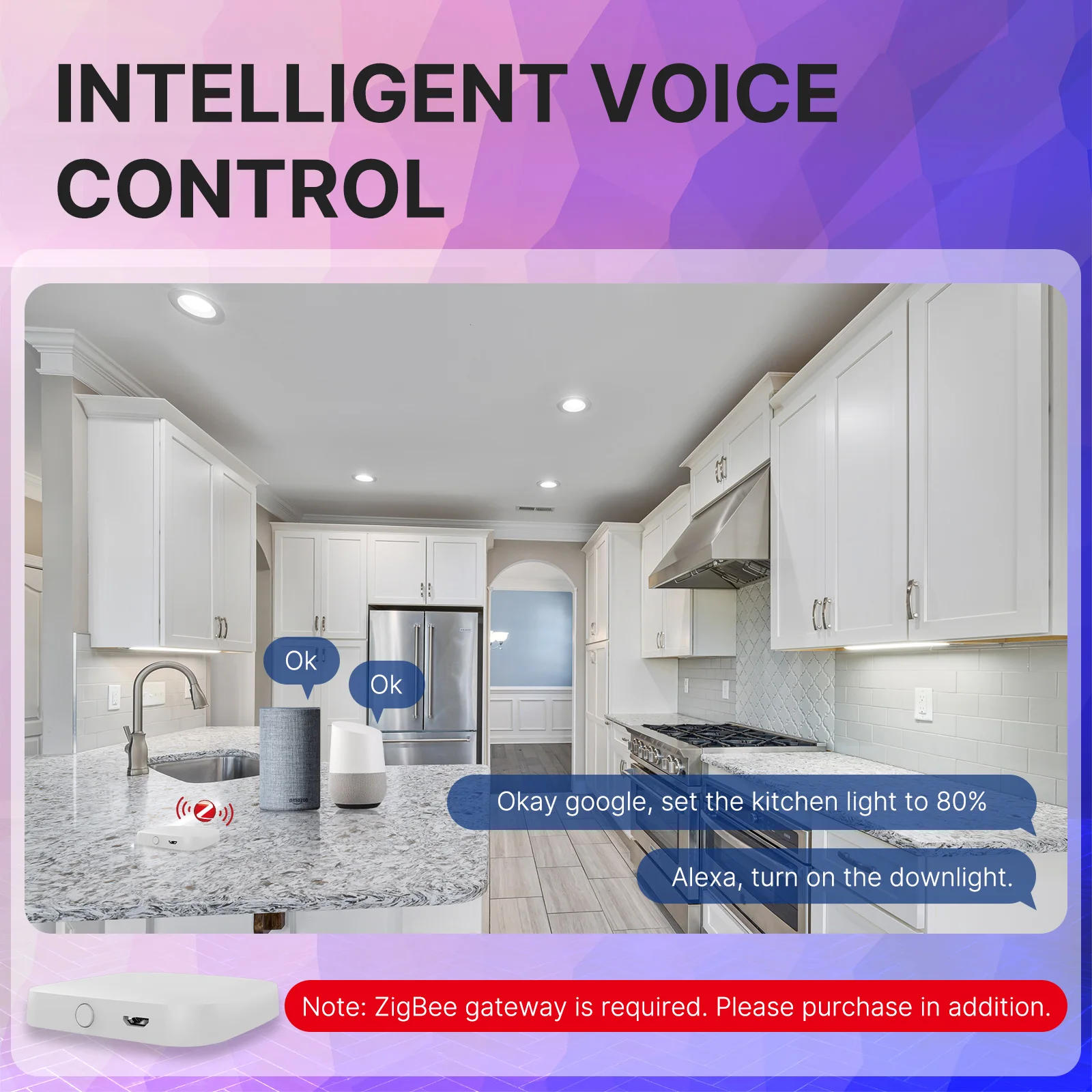 Description Picture 6 of itemMOES ZigBee Downlight Tuya Thin Dimming Spot Lamp 6W RGB Change Warm Cool Light Work with Alexa Google Home Smart Life In Party