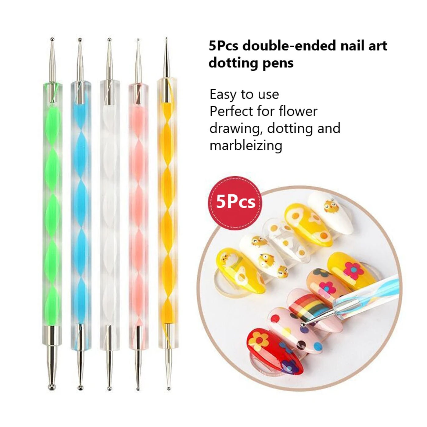 Description Picture 6 of item20Pcs Nail Art Brushes Design Set Dotting Painting Drawing Polish Brush Pen Tools Kit for Professional & Home Use