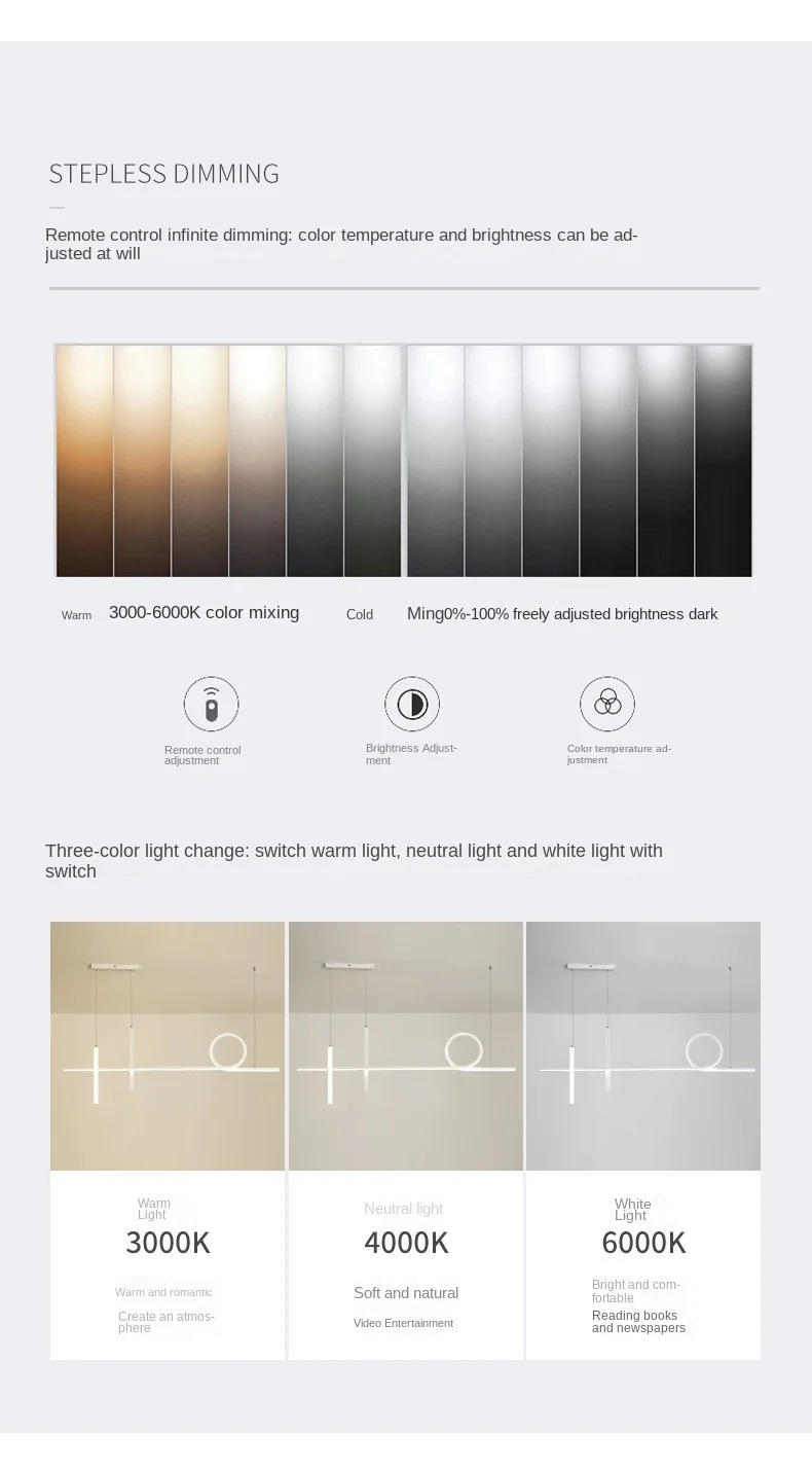 Description Picture 4 of itemLED Restaurant Light Pendant Modern And Simple Nordic Creative Bar Dining Room Dining Table And Long Strip Lighting Fixtures