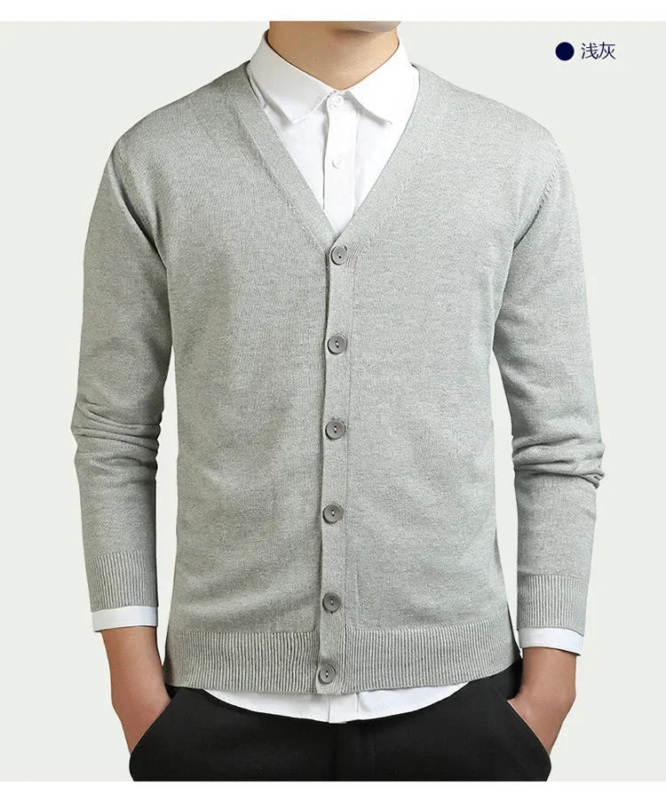 Description Picture 5 of itemNew Men's Sweater Long-sleeved V-neck Sweater Loose All-match Button Knit Casual Style Cardigan