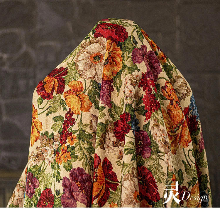 Description Picture 5 of itemOil Painting Style Jacquard Fabric for Clothing Dress Bag Background Decoration Tablecloth Designer Diy Sewing Material Cloth