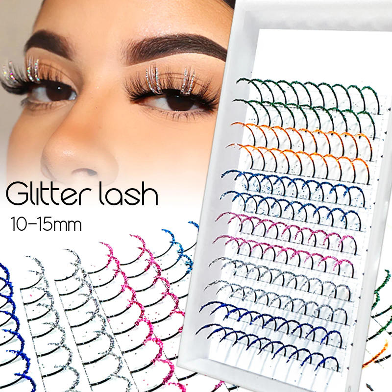 Description Picture 3 of itemHoney Eyelash Bride's Eyelashes Stage Wedding Eyelashes Colored Glitter Eyelash Extensions Silver Eyelashes Shiny False Lashes