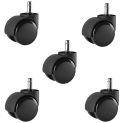 5Pcs 2Inch Black Office Chair Wheels Replacement Office Chair Casters Heavy Duty Replacement For Hardwood Floors/Carpet