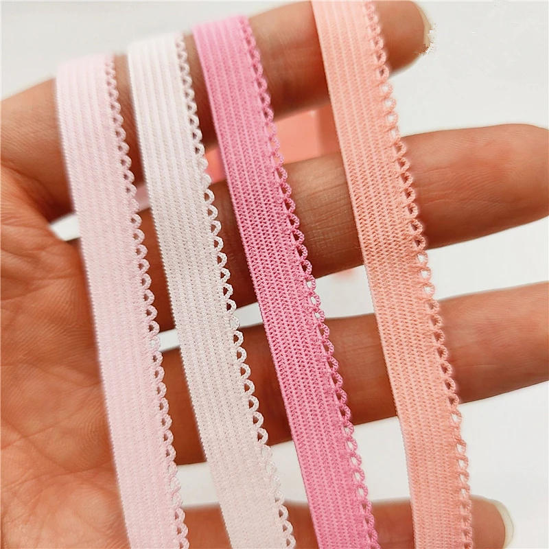Description Picture 3 of item5yards/Lot 10mm Lace Elastic Ribbon Fold Over Spandex Elastic Band For Sewing Lace Trim Waist Band Garment Accessory