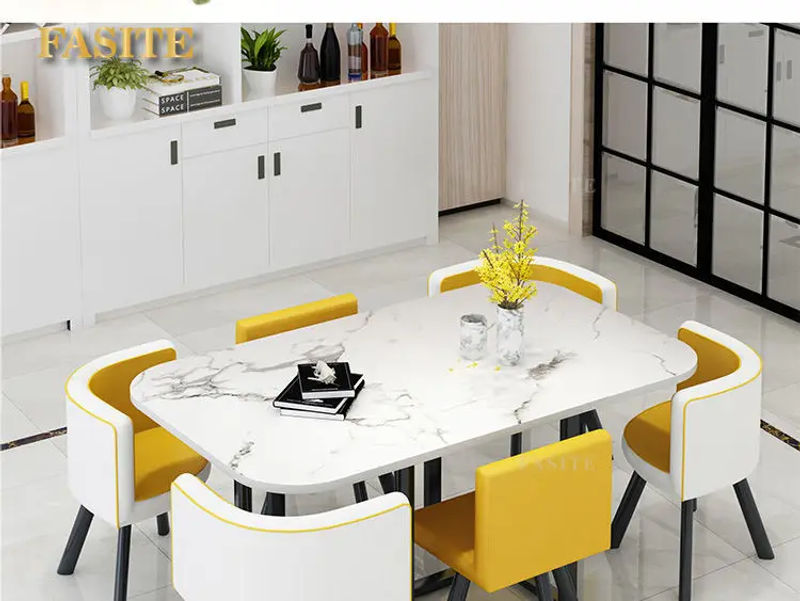 Description Picture 4 of itemCommercial Store Negotiation Reception Home 6 People Round Simple Dining Table And Chair Combination Multifunction Furniture HY