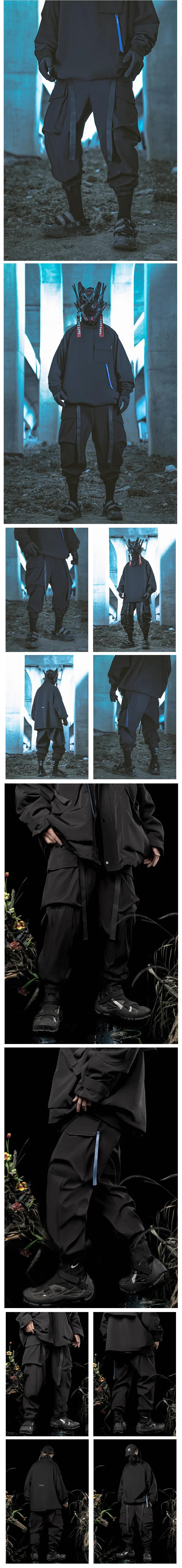 Description Picture 3 of itemNew Ultrawide Drawcord Convertable Cargo Pants Drop Crotch Water Repellent Techwear Ninjawear Japanese Style