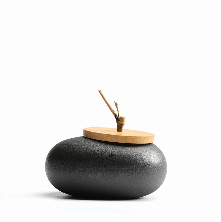 Description Picture 3 of itemVintage Simplicity Ceramic Tea Caddies Moisture Proof Sealed Jar Tea Box Candy Box Tea Storage Jars Household Storage Jar