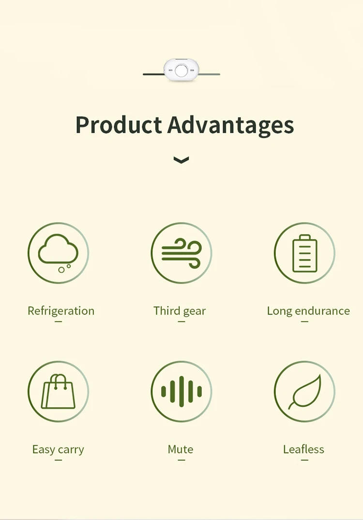 Description Picture 3 of itemPortable Hanging Neck Fan 2000mAh Battery Wireless Cold Compress Fan Outdoor Mini Air Conditioner Handheld Electric Fan