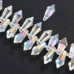 20pcs 20mm Chandelier Crystal Icicle Prisms Replacement Suncatcher Drops Pendant Lamp Candle Holder Bead Curtain DIY Parts Decor
